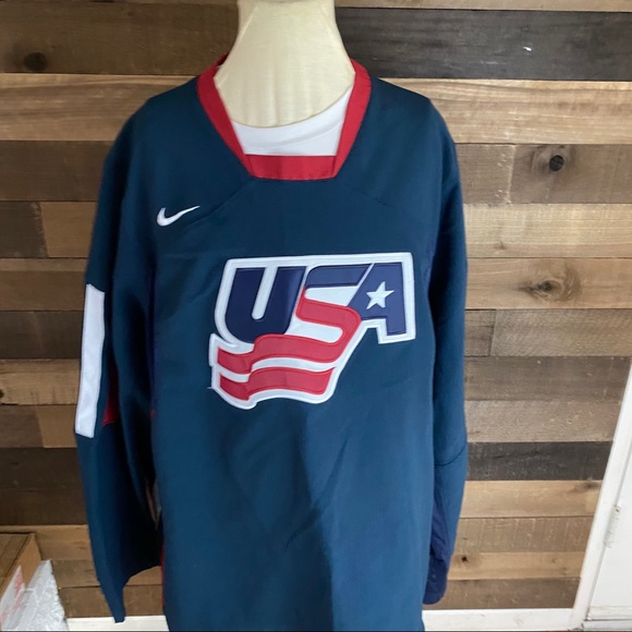 Rare Vintage 90s Blue Nike Team USA Hockey Jersey - Picture 2 of 7